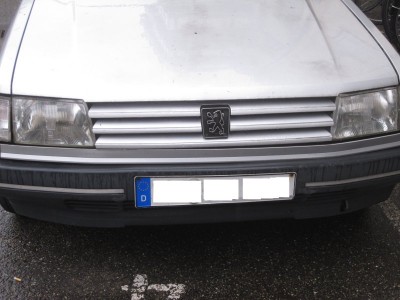 Frontscheinwerfer und Kühlergrill verzogen